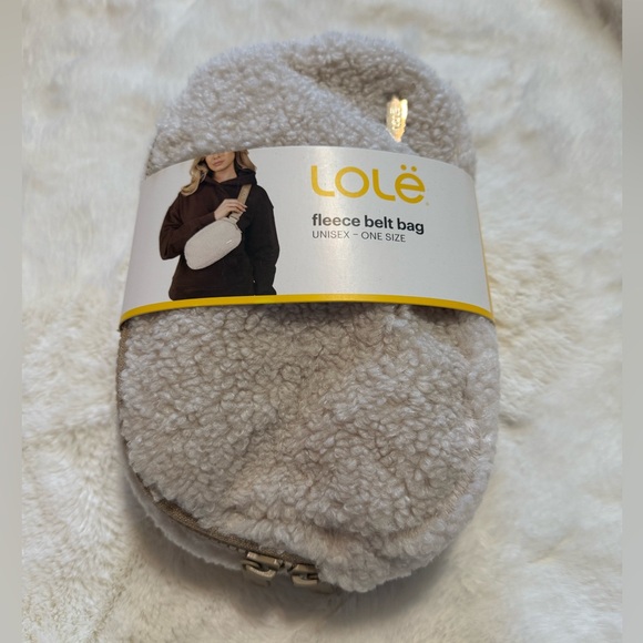Lole Handbags - NWT Lole Fleece Cream Belt Bag